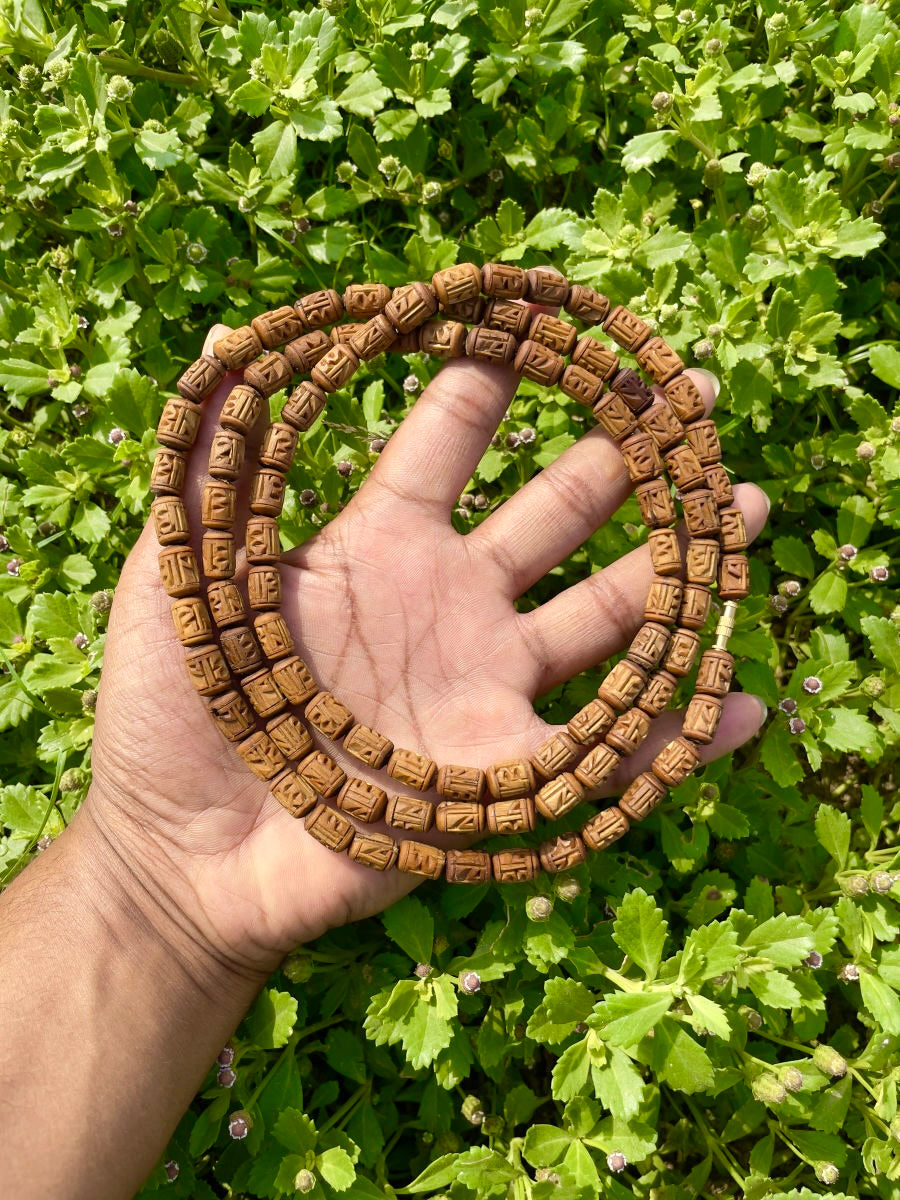 3 Round Radha Name Original Tulsi Mala The Vrinda Store - Original Tulsi Kanthi Mala Shop In Vrindavan